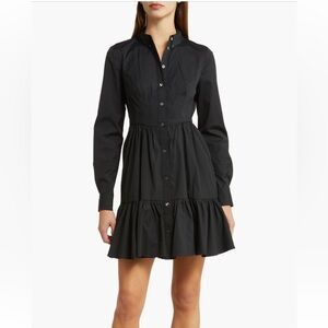 Veronica Beard Delbie Long Sleeve Stretch Cotton Shirt Dress Women’s 4